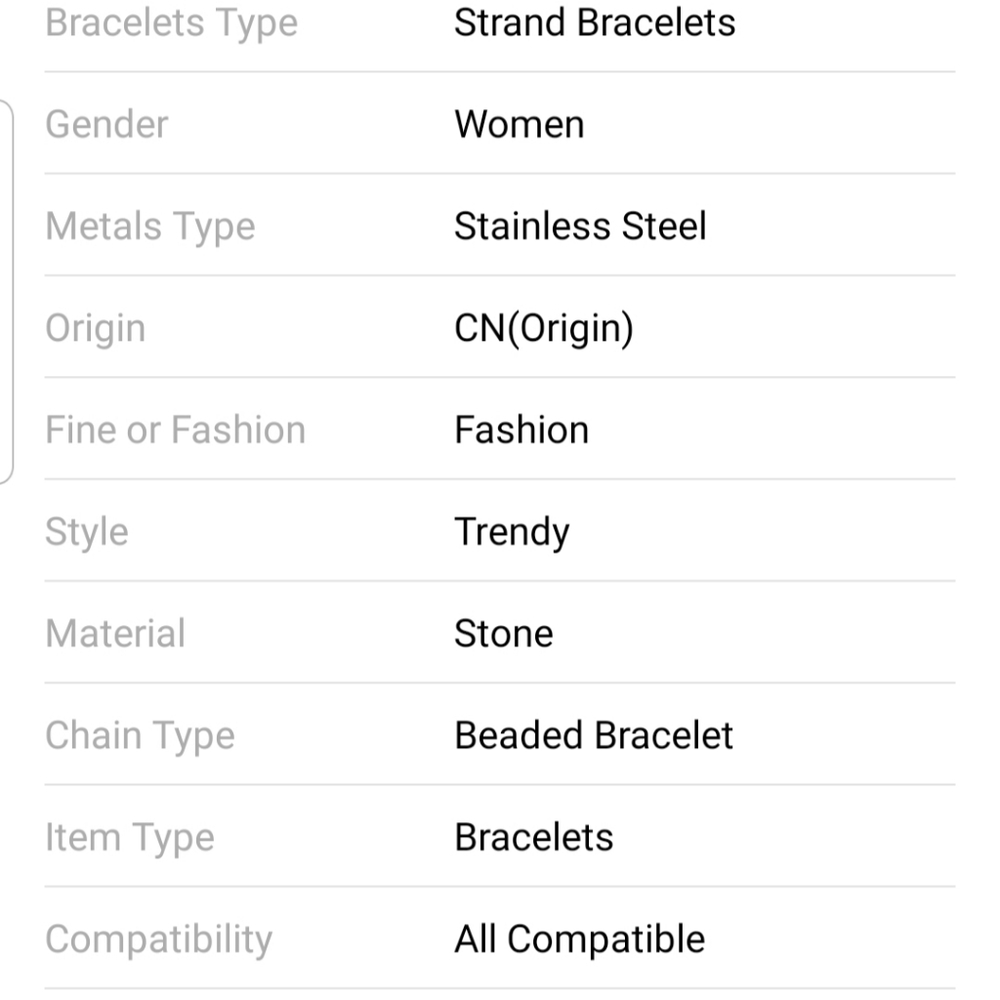 Natural Stone Strand Bracelet 8mm - Picture 3 of 4